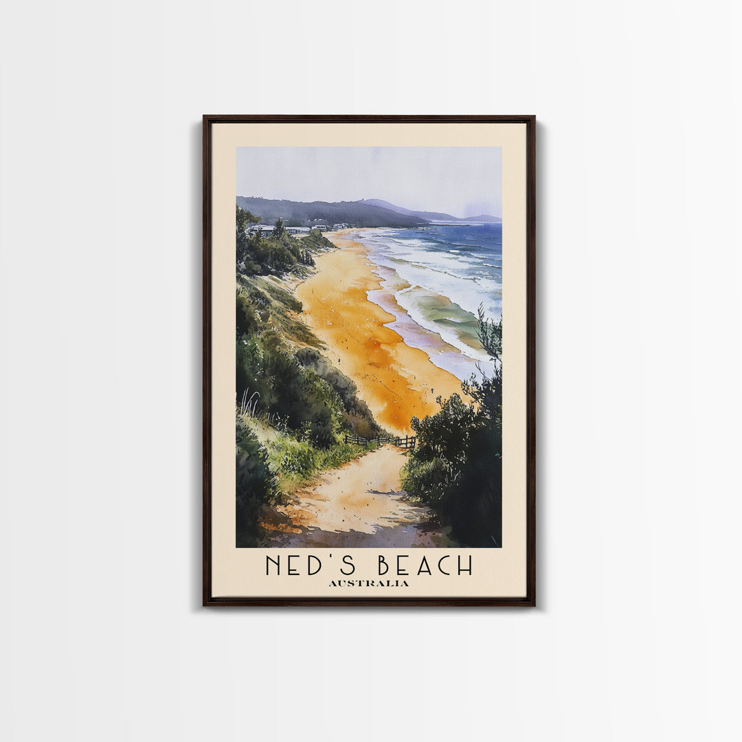 Ned's Beach, Australia Watercolor Print, Vacation Gift, Australia Wall Art, Vacation Wall Art, Vacatation Memories, Beach Decor, Beach Or Lakehouse Art