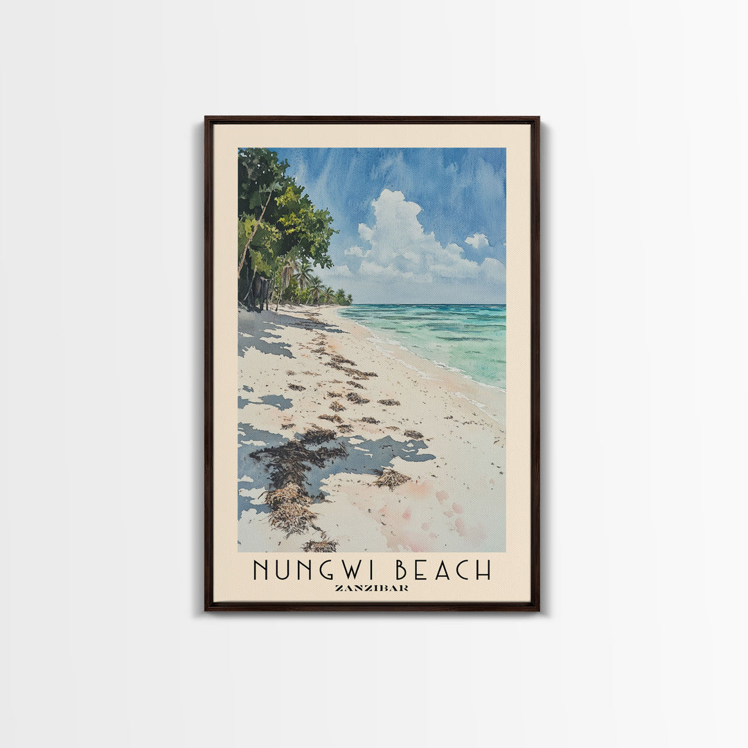 Nungwi Beach, Zanzibar Watercolor Print, Vacation Gift, Zanzibar Wall Art, Beach Painting, Beach Decor, Beach Or Lakehouse Art