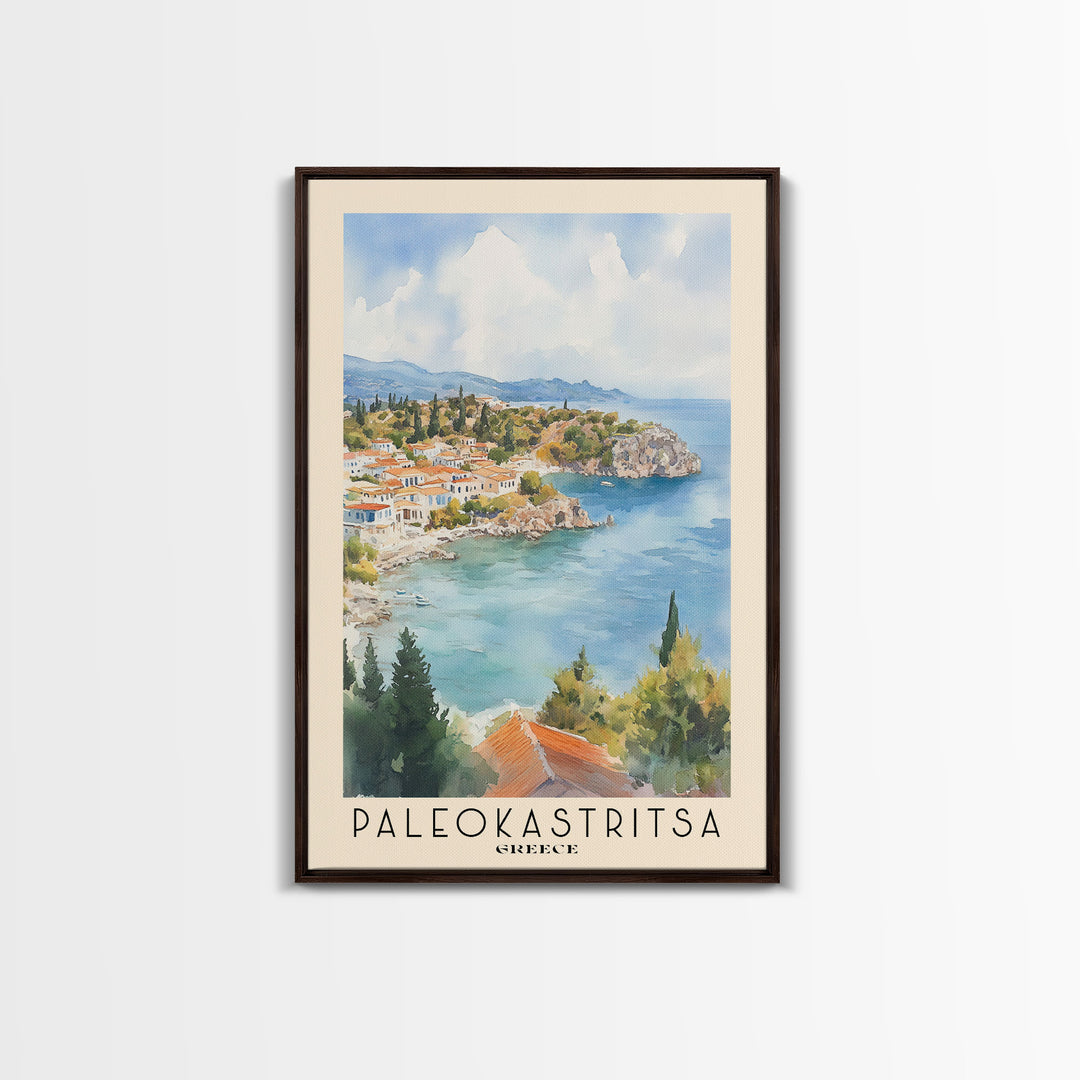 Paleokastritsa, Greece Watercolor Print, Vacation Gift, Greece Wall Art, Beach Painting, Beach Decor, Beach Or Lakehouse Art