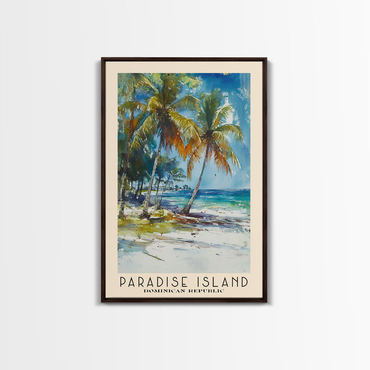 Paradise Island, Dominican Republic Watercolor Print, Vacation Gift, Dominican Republic Wall Art, Beach Painting, Beach Decor, Beach Or Lakehouse Art