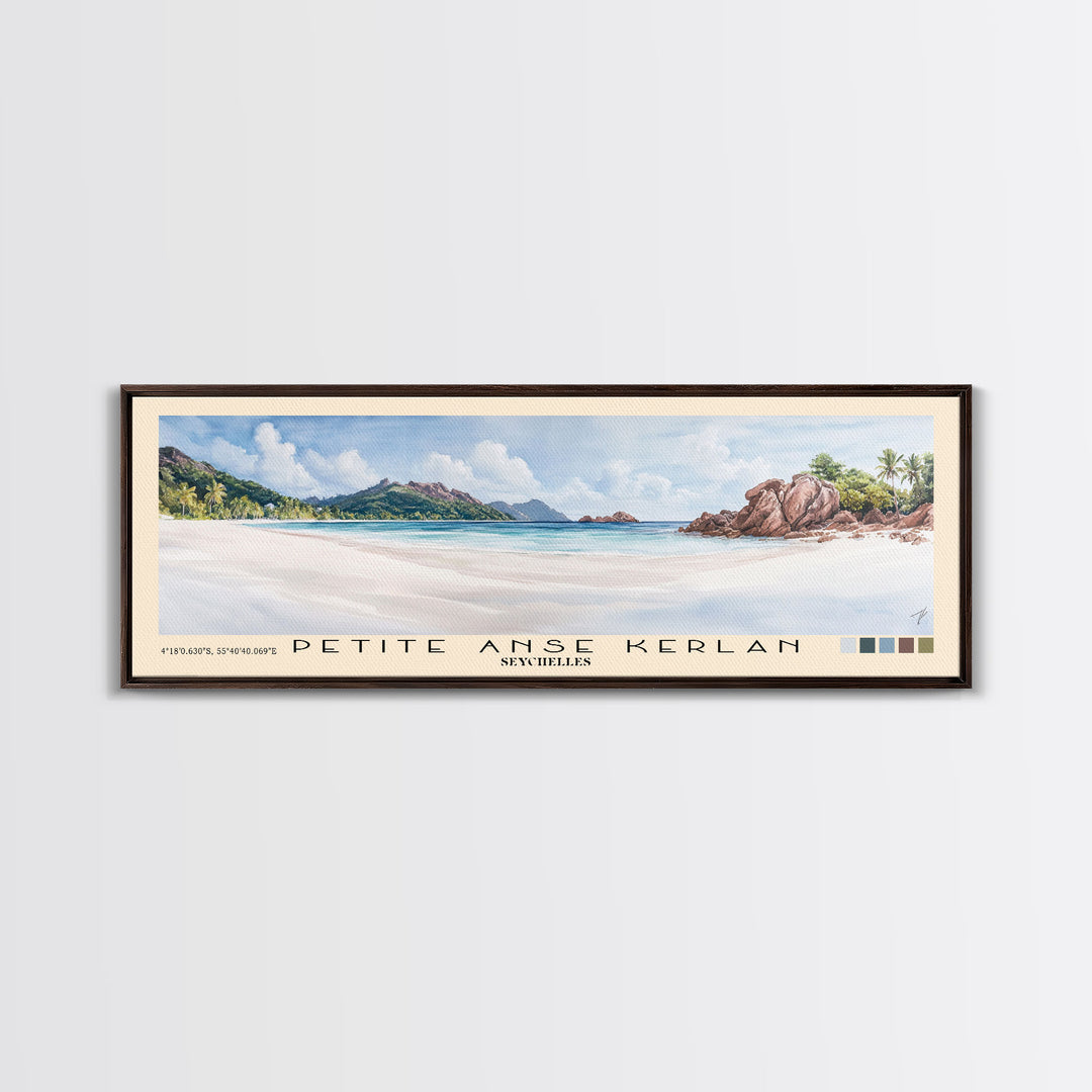 Petite Anse Kerlan, Seychelles Watercolor Print, Vacation Gift, Seychelles Wall Art, Beach Painting, Beach Decor, Beach Or Lakehouse Art