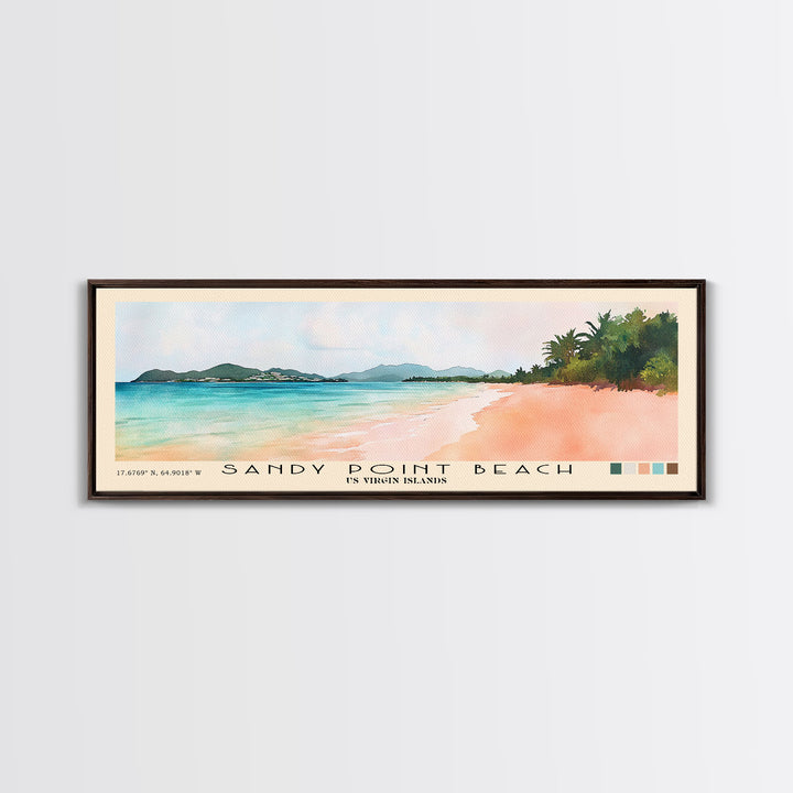 Sandy Point Beach, US Virgin islands Watercolor Print, Vacation Gift, US Virgin islands Wall Art, Beach Painting, Beach Decor, Beach Or Lakehouse Art