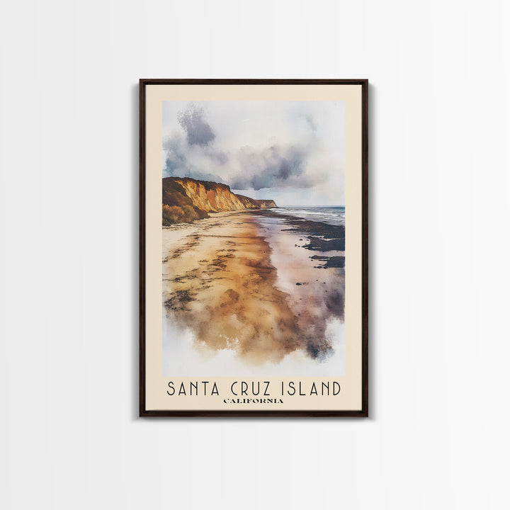 Santa Cruz Island, California Watercolor Print, Vacation Gift, California Wall Art, Beach Painting, Beach Decor, Beach Or Lakehouse Art