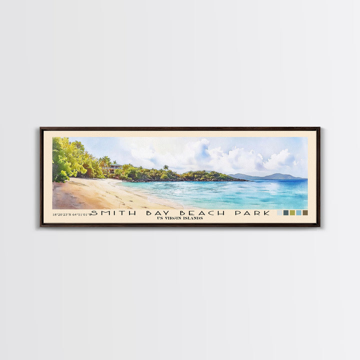 Smith Bay Beach Park, US Virgin islands Watercolor Beach Print, Vacation Gift, US Virgin islands Wall Art, Beach Painting, Beach Decor, Beach Painting
