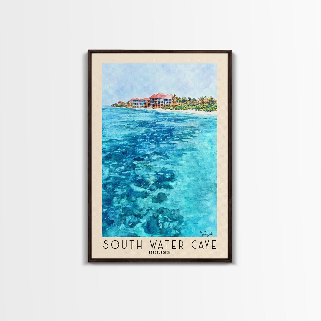 South Water Caye, Belize Watercolor Print, Vacation Gift, Belize Wall Art, Beach Painting, Beach Decor, Beach Or Lakehouse Art