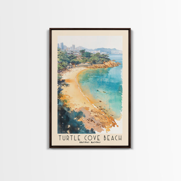 Turtle Cove Beach, Hong Kong Watercolor Print, Vacation Gift, Hong Kong Wall Art, Beach Painting, Beach Decor, Beach Or Lakehouse Art