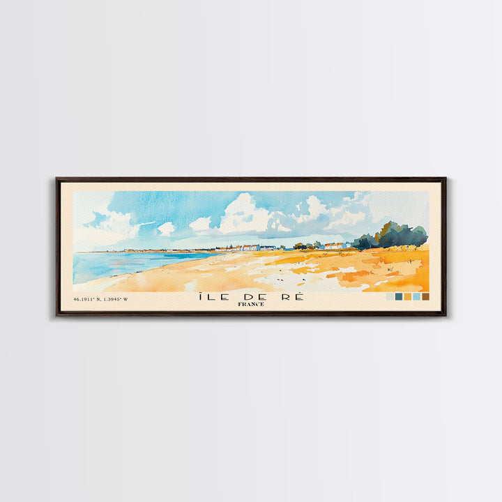 Île de Ré, France Watercolor Beach Print, Vacation Gift, France Wall Art, Beach Painting, Beach Decor, Beach Painting