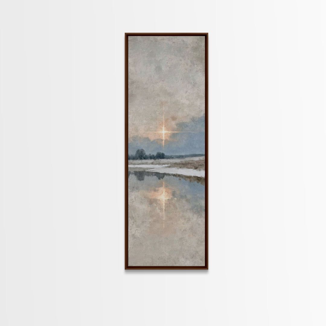 The Guiding Star - Framed Canvas Print - Tall Narrow Wall Art - Christian Wall Art - Christian Art Canvas - Jesus Painting - Christmas Art