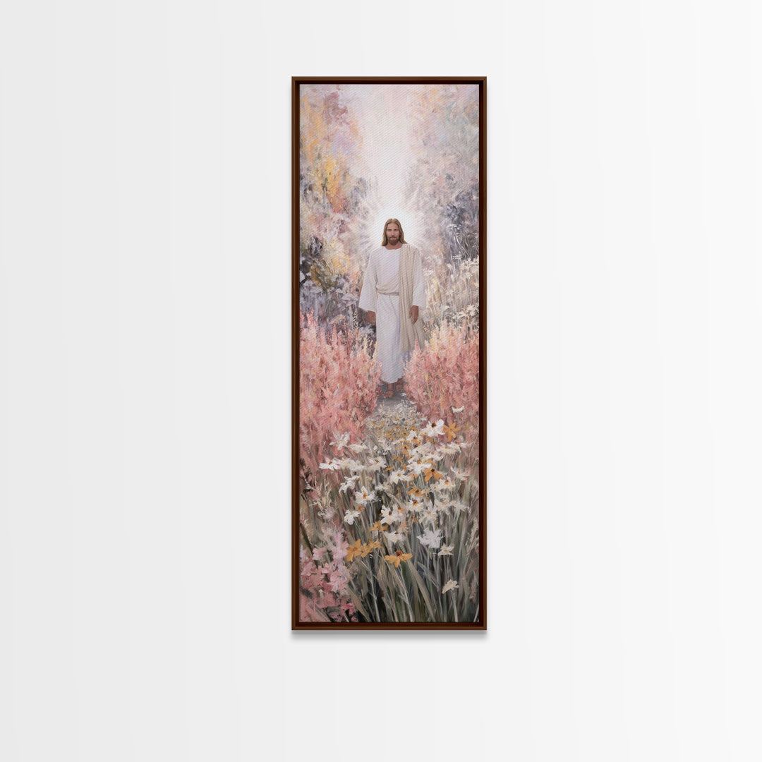 Radiant Dawn | Framed Canvas Print | Tall Skinny Art Print | Christian Wall Art | Jesus Painting | Christian Art Canvas | Christian Decor
