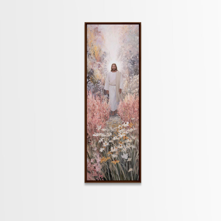 Radiant Dawn | Framed Canvas Print | Tall Skinny Art Print | Christian Wall Art | Jesus Painting | Christian Art Canvas | Christian Decor