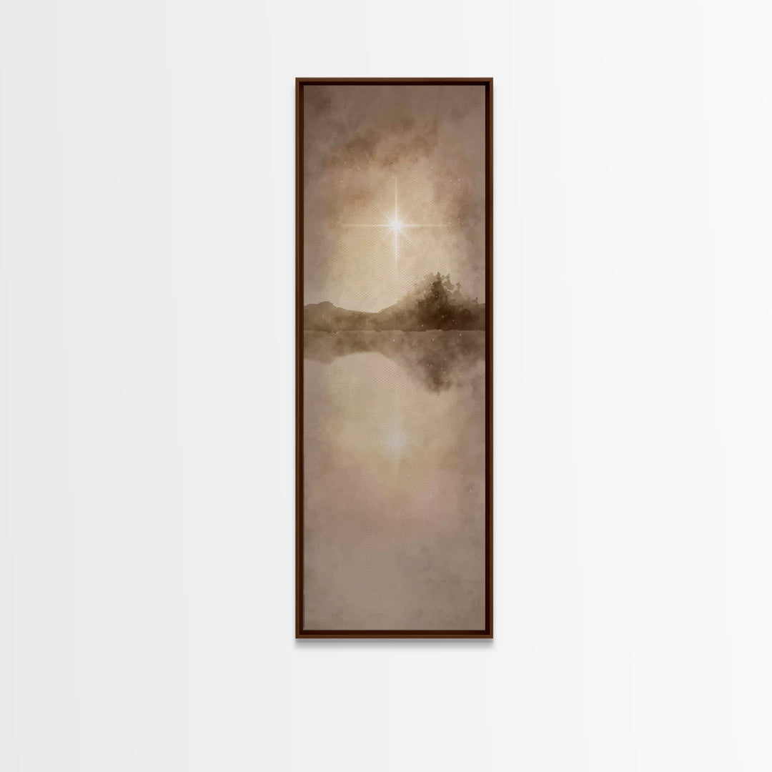 Radiant Promise - Framed Canvas Print - Narrow Art - Christian Art - Christian Art Canvas - Christian Christmas Art - Christmas Wall Art
