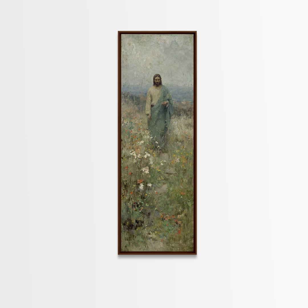 Peaceful Shepherd – Framed Canvas Print – Narrow Art – Christian Wall Art – Jesus Painting – Christian Art Canvas – Christian Decor