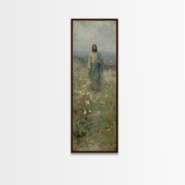 Peaceful Shepherd – Framed Canvas Print – Narrow Art – Christian Wall Art – Jesus Painting – Christian Art Canvas – Christian Decor