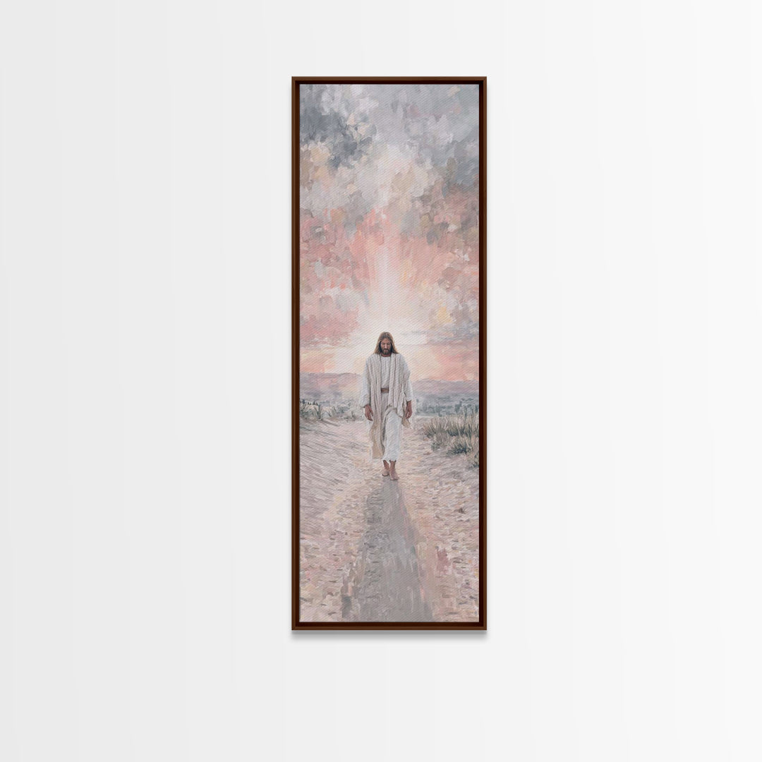 Radiant Walk – Framed Canvas Print – Skinny Art – Christian Wall Art – Christian Art Canvas – Jesus Painting – Christian Gift Ideas