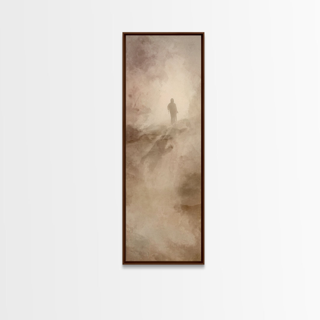 Silent Ascension | Framed Canvas Print | Tall Narrow Wall Art | Christian Art Canvas | Christian Wall Art | Jesus Painting
