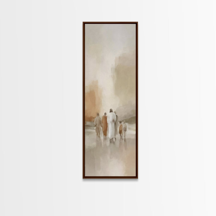 Gathered In Light, Framed Canvas Print, Narrow Art, Christian Wall Art, Jesus Painting, Christian Art Canvas, Christian Gift