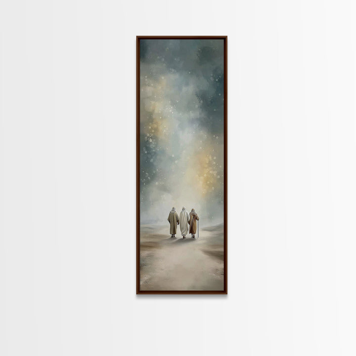 Heavenly Footsteps – Framed Canvas Print – Christian Art Canvas – Christian Wall Art – Modern Christian Art – Skinny Art – Christian Christ