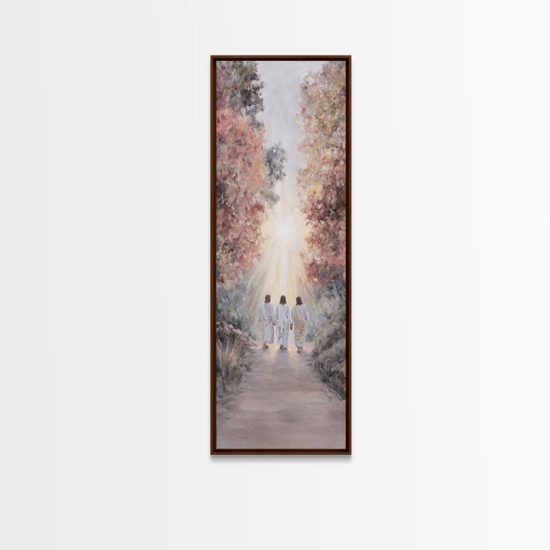 Light Of The Way – Framed Canvas Print – Christian Wall Art – Christian Painting – Christian Art Canvas – Tall Skinny Art Print – Christmas