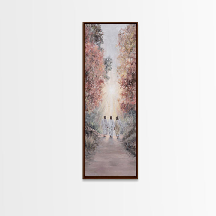 Light Of The Way – Framed Canvas Print – Christian Wall Art – Christian Painting – Christian Art Canvas – Tall Skinny Art Print – Christmas