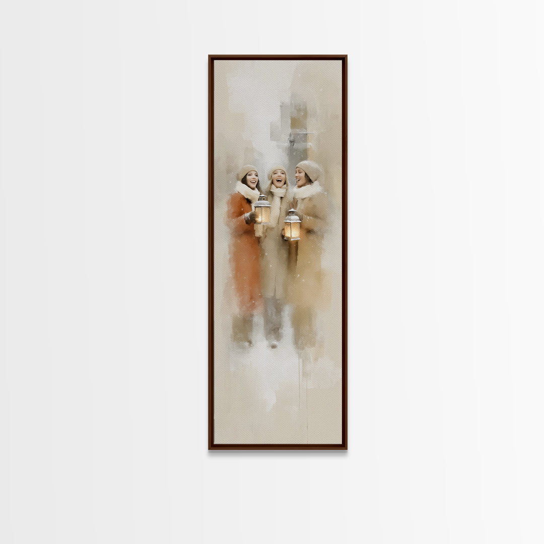 Soft Snow Choir – Framed Canvas Print – Christian Wall Art – Christmas Art Canvas – Christian Christmas Art – Tall Narrow Wall Art – Christ