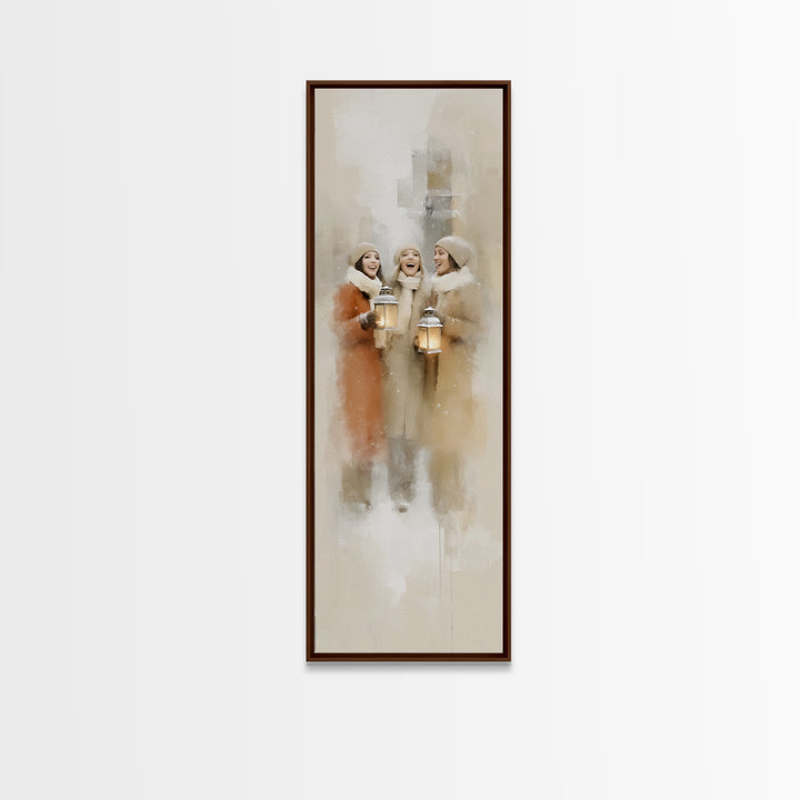 Soft Snow Choir – Framed Canvas Print – Christian Wall Art – Christmas Art Canvas – Christian Christmas Art – Tall Narrow Wall Art – Christ