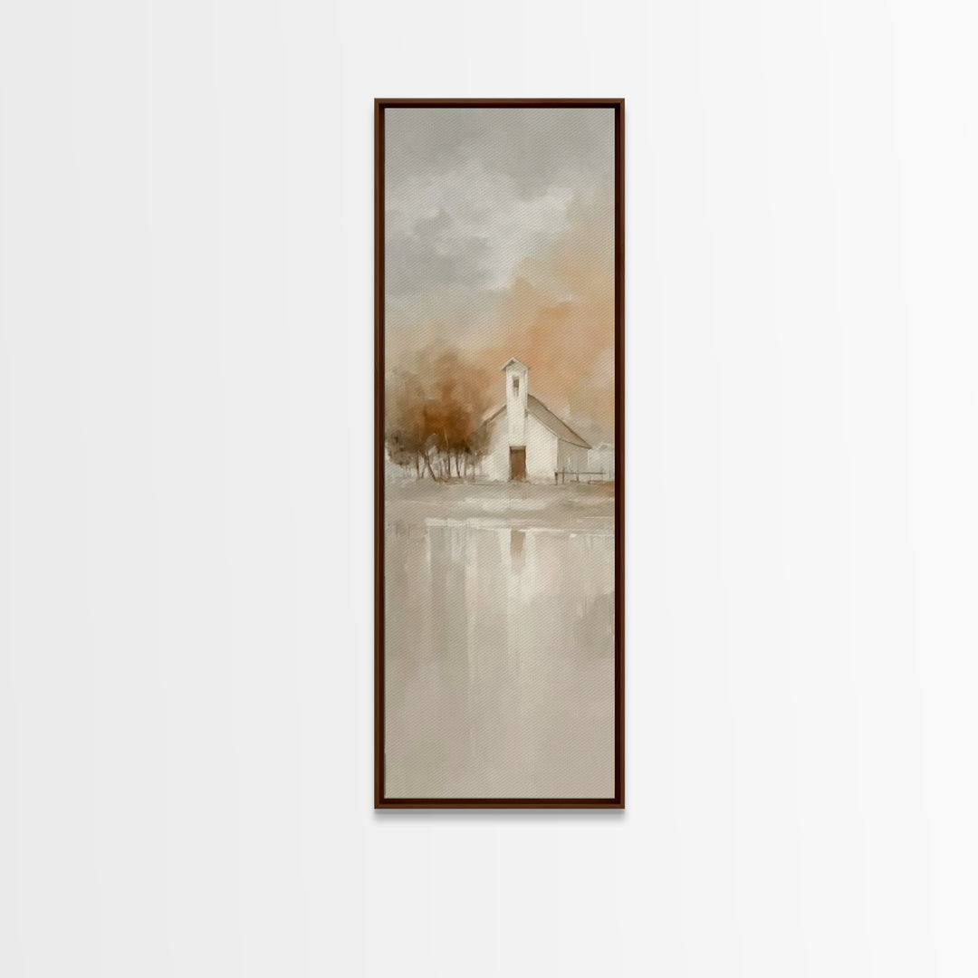 Autumn Chapel Grace – Framed Canvas Print – Christian Art Canvas – Modern Christian Art – Christian Wall Art – Tall Skinny Art Print – Chri