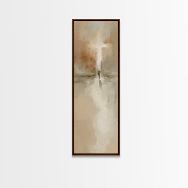 Crosslight Journey – Framed Canvas Print – Christian Wall Art – Christian Art Canvas – Abstract Christian Art – Narrow Art – Christian Deco