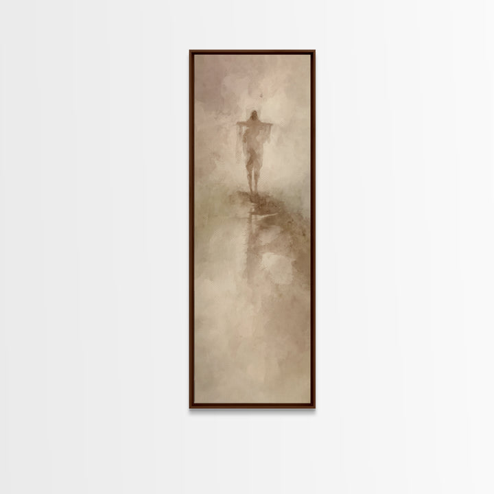 Path Of Mercy, Framed Canvas Print, Christian Wall Art, Jesus Painting, Narrow Art, Christian Christmas Art, Modern Christian Art