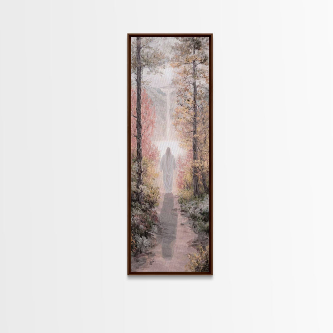 Walk Of Grace | Framed Canvas Print | Christian Wall Art | Skinny Art | Modern Christian Art | Jesus Painting | Christian Christmas Art