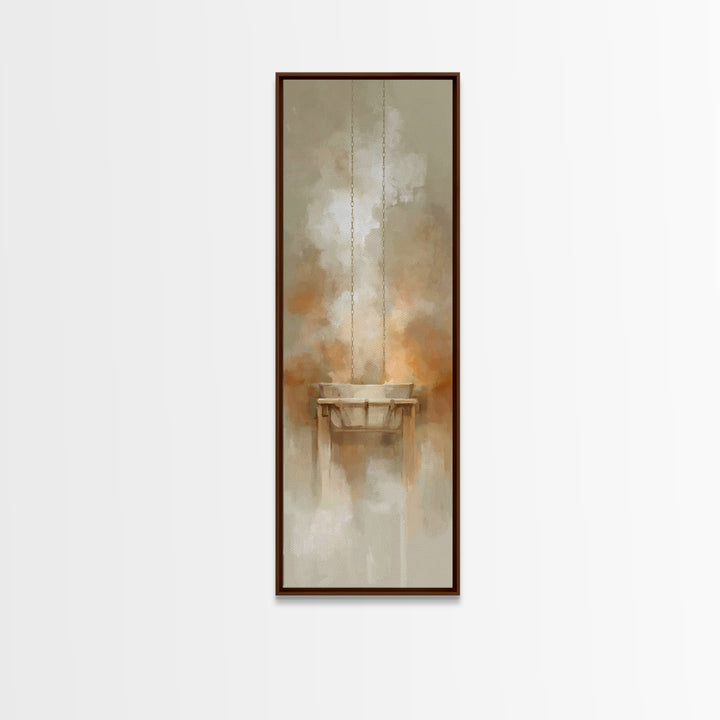 Humble Advent Cradle – Framed Canvas Print – Christian Wall Art – Skinny Art – Christmas Art – Christian Christmas Decor – Modern Christian