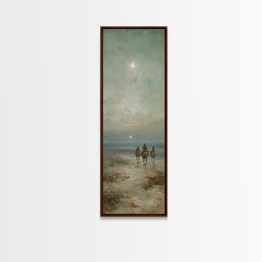 Desert Star Rising – Framed Canvas Print – Christian Art Canvas – Tall Narrow Wall Art – Christmas Art Prints – Christian Wall Art – Moody
