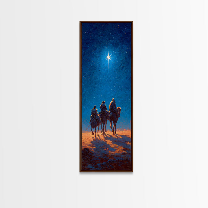 Midnight Caravan | Framed Canvas Print | Christian Wall Art | Tall Skinny Art Print | Christian Christmas Art | Christian Art Canvas | Vint