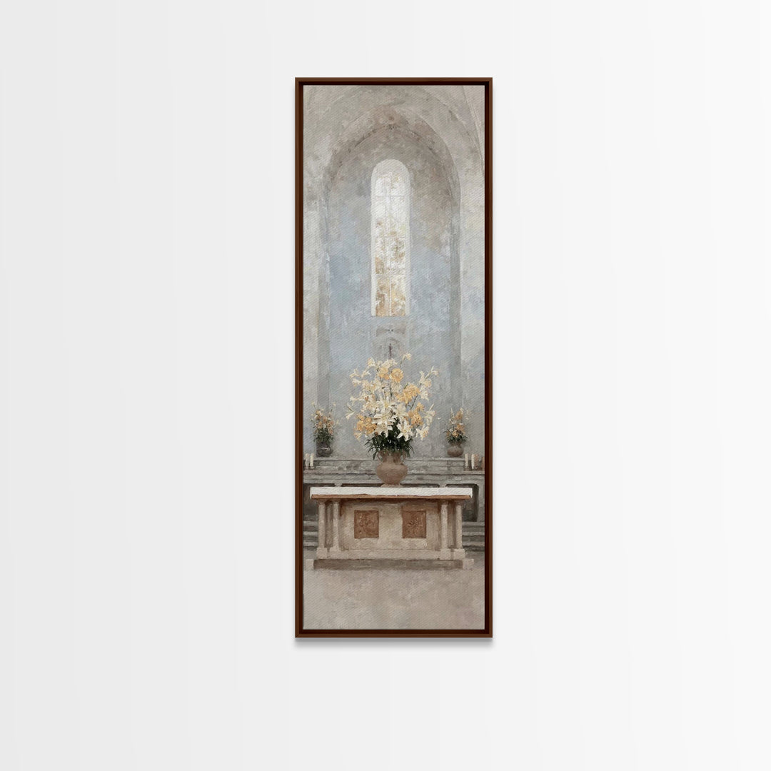 Sacred Stillness - Framed Canvas Print - Tall Skinny Art Print - Christian Art Canvas - Christian Wall Art - Christian Art - Christian Gift