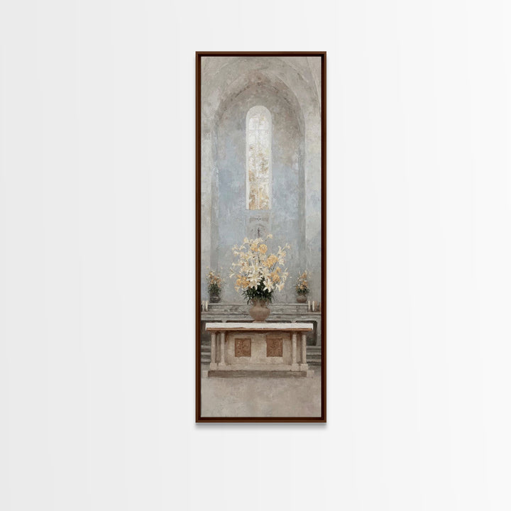 Sacred Stillness - Framed Canvas Print - Tall Skinny Art Print - Christian Art Canvas - Christian Wall Art - Christian Art - Christian Gift