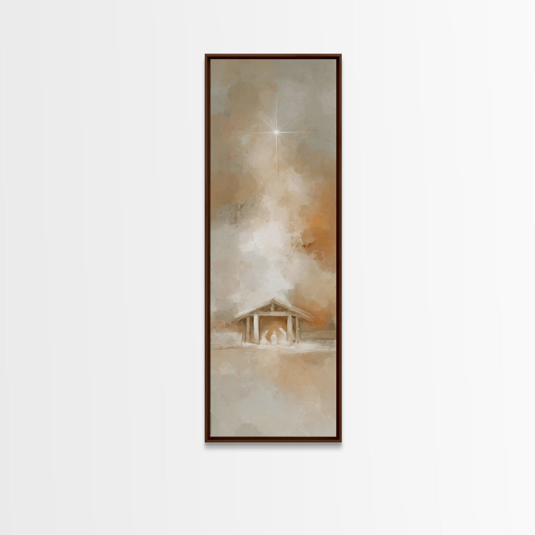 Star Of Bethlehem – Framed Canvas Print – Tall Narrow Wall Art – Christian Christmas Art – Christian Art Canvas – Christmas Wall Art – Chri