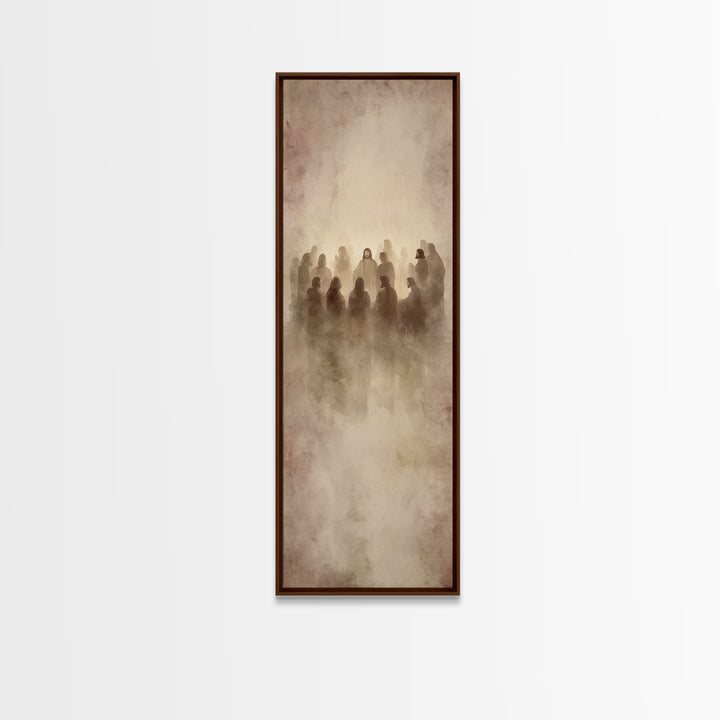 Sacred Gathering | Framed Canvas Print | Narrow Art | Christian Art Print | Jesus Wall Art | Modern Christian Art | Christian Gift Ideas