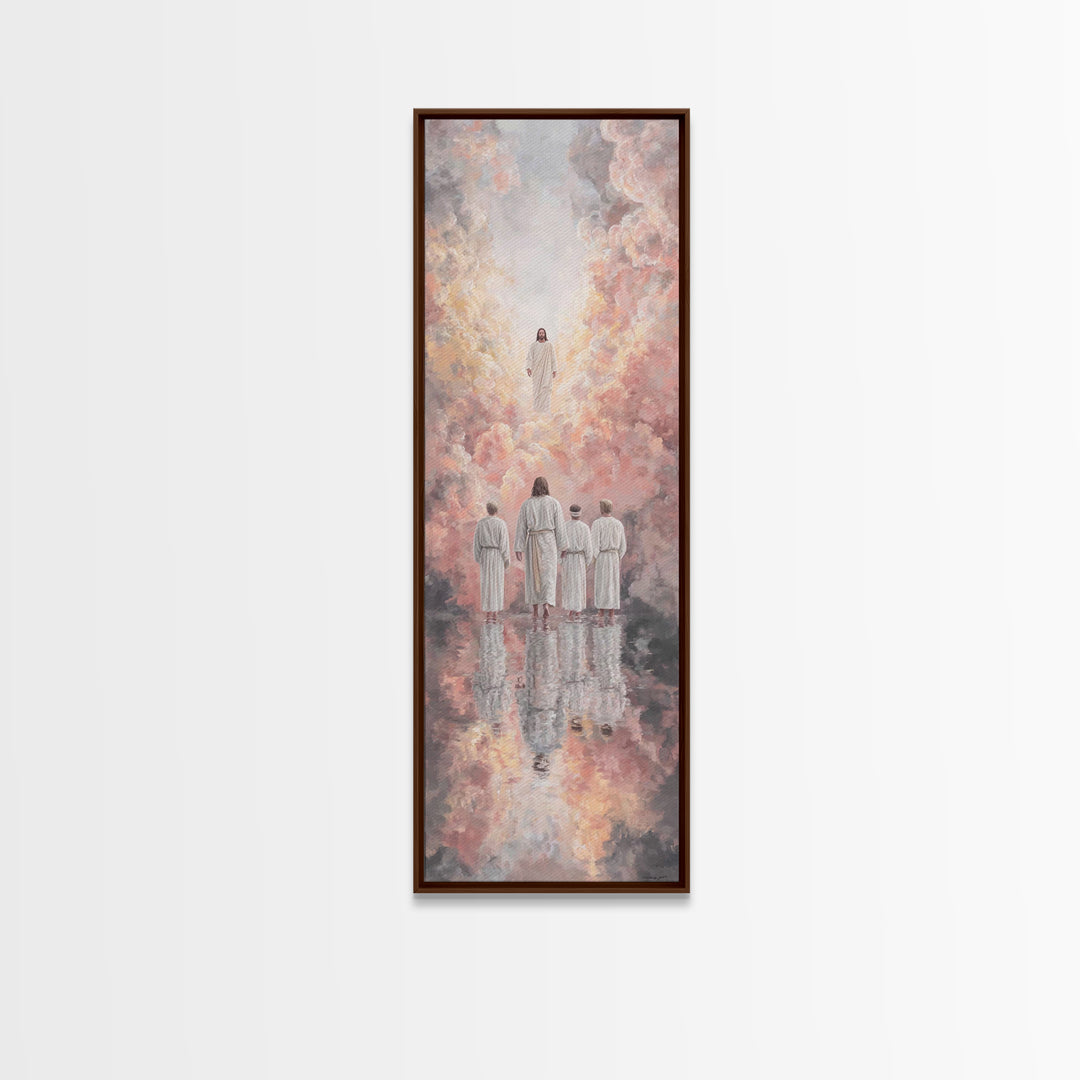 Cloudlit Fellowship – Framed Canvas Print – Skinny Art – Christian Painting – Christian Christmas Art – Jesus Canvas Art – Modern Christian