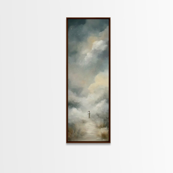 Lone Pilgrim – Framed Canvas Print – Narrow Art – Christian Painting – Jesus Canvas Art – Subtle Christian Art – Christian Christmas Art