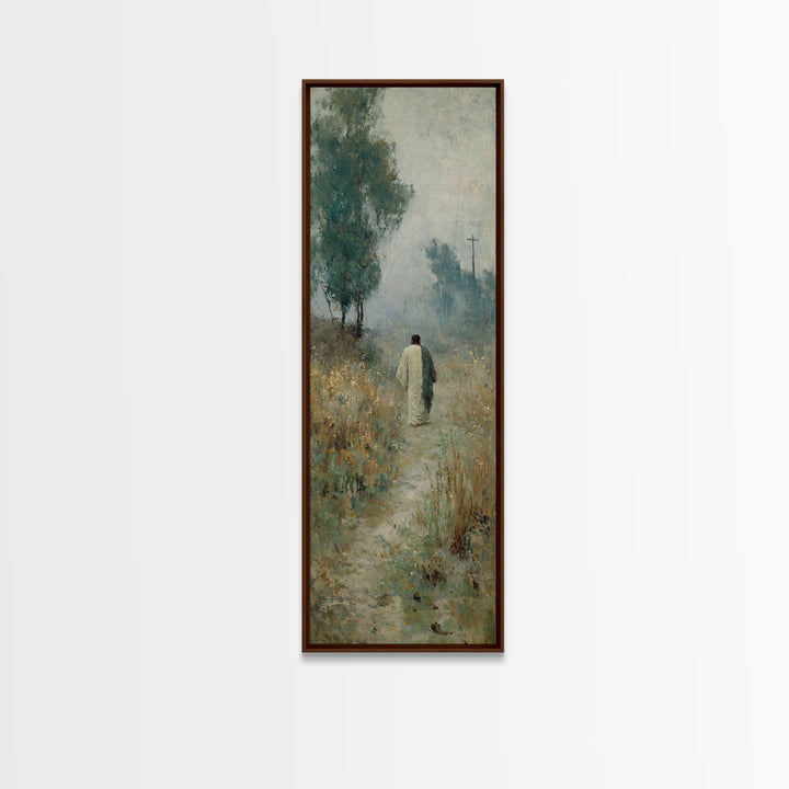Silent Field Hope, Framed Canvas Print, Christian Art Canvas, Jesus Painting, Christian Wall Art, Skinny Art, Christian Christmas Art