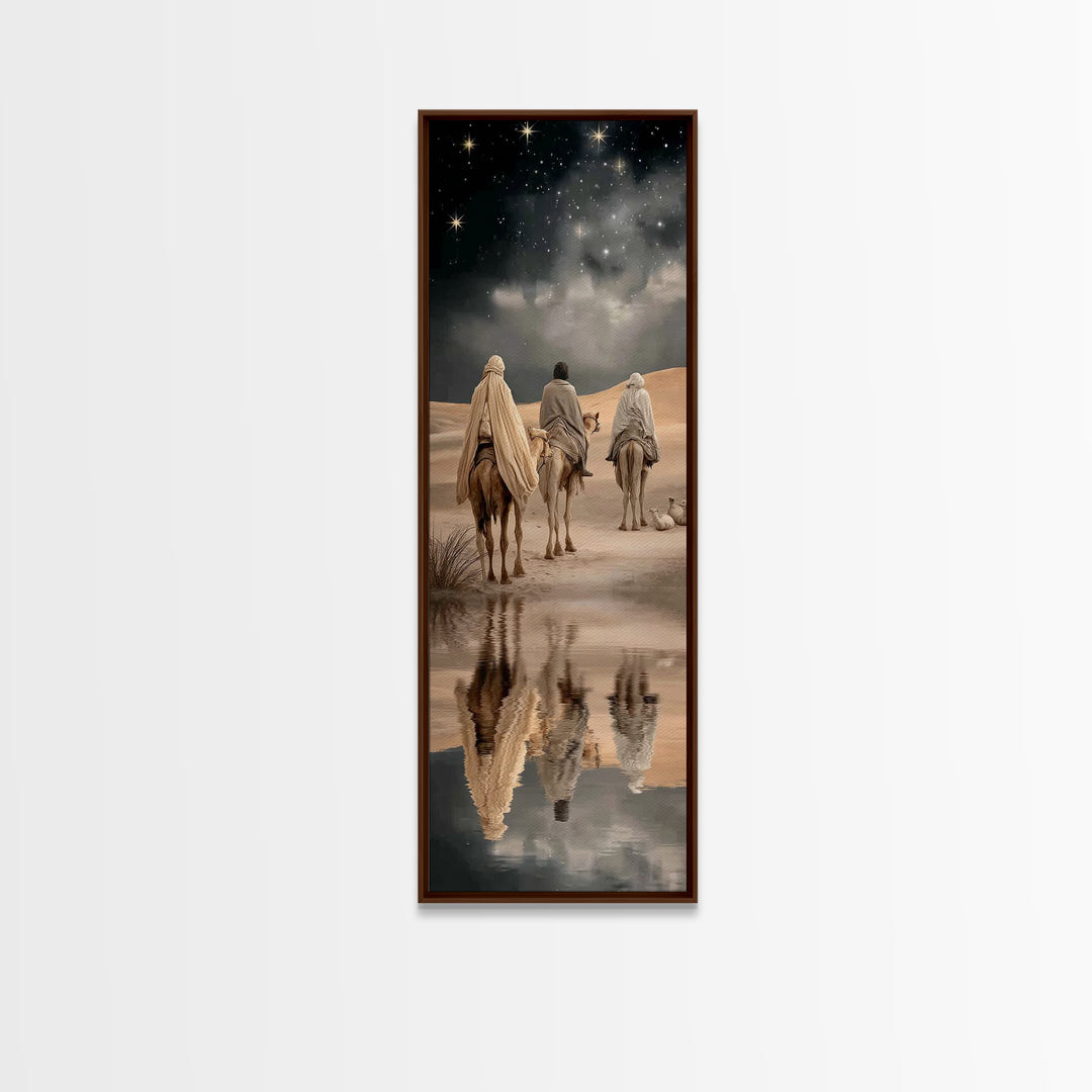 Soft Horizon Riders | Framed Canvas Print | Christian Wall Art | Jesus Painting | Narrow Art | Christian Art Canvas | Christmas Art