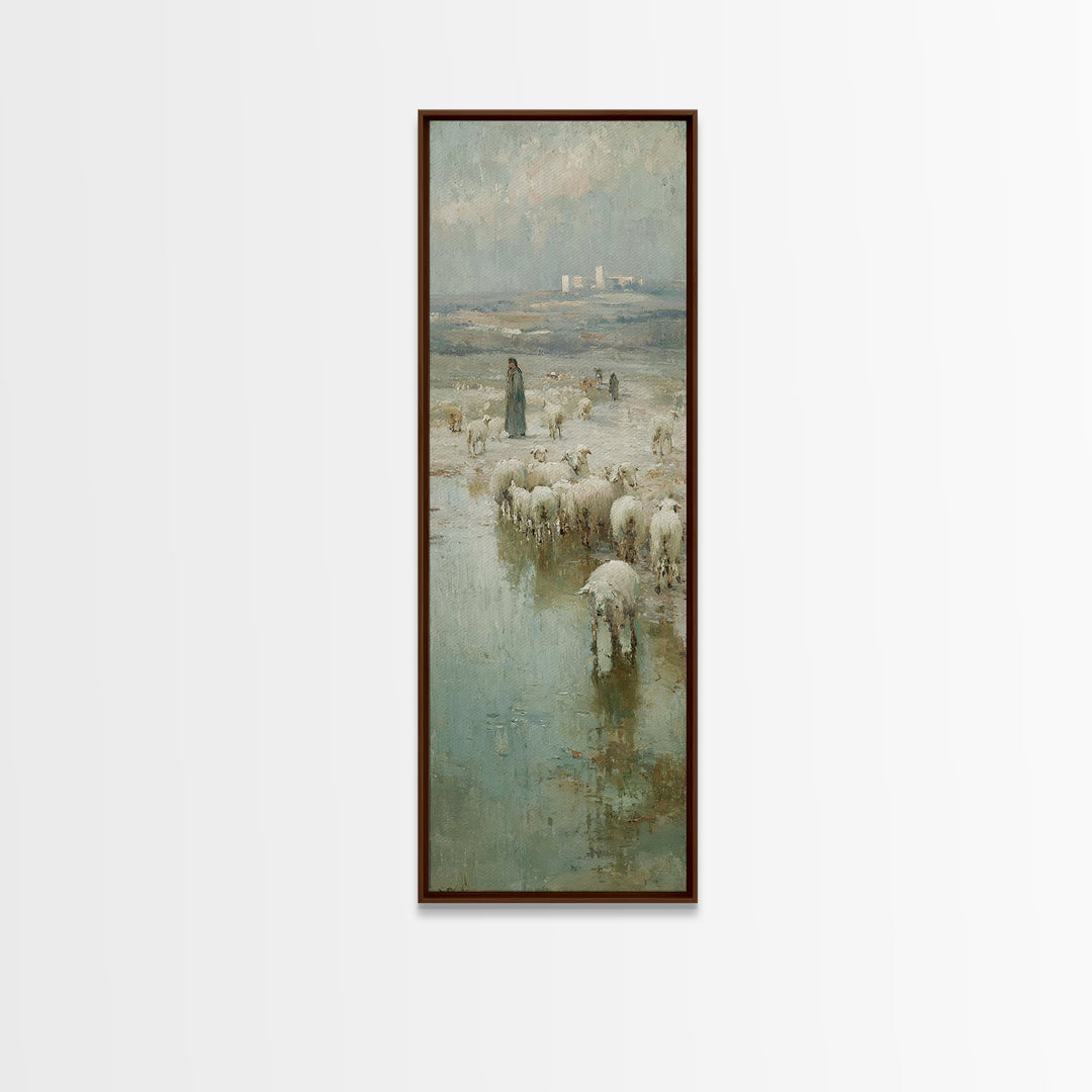 Star Of Bethlehem, Framed Canvas Print, Christian Wall Art, Christian Art Canvas, Jesus Painting, Narrow Art, Christian Christmas Art