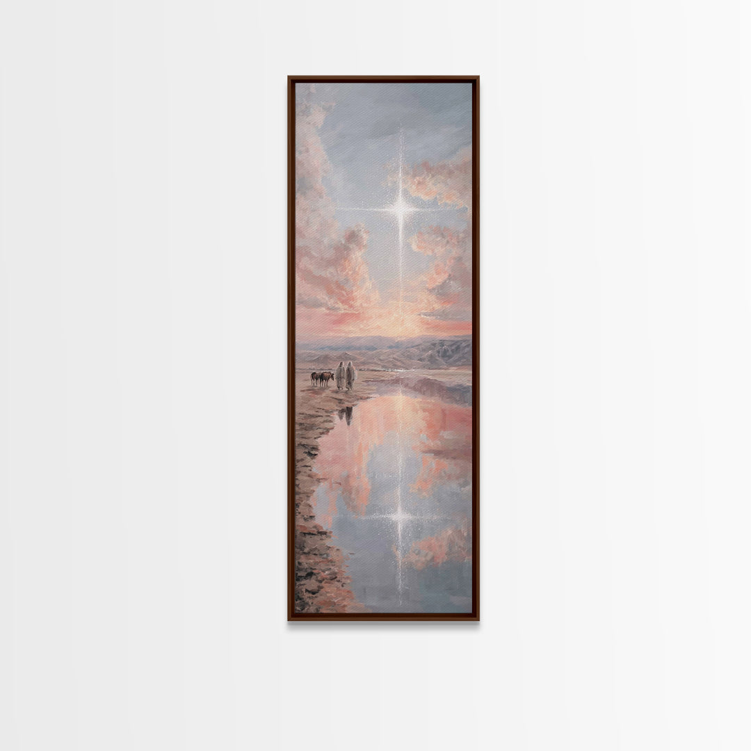 Reflections Of Calling | Framed Canvas Print | Christian Art Canvas | Jesus Painting | Christian Wall Art | Skinny Art | Christmas Art