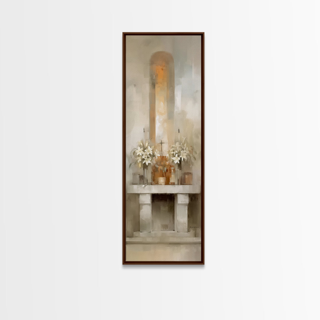 Sacred Altar Light – Framed Canvas Print – Tall Narrow Wall Art – Christian Art Canvas – Christian Wall Art – Christian Art – Christian Dec