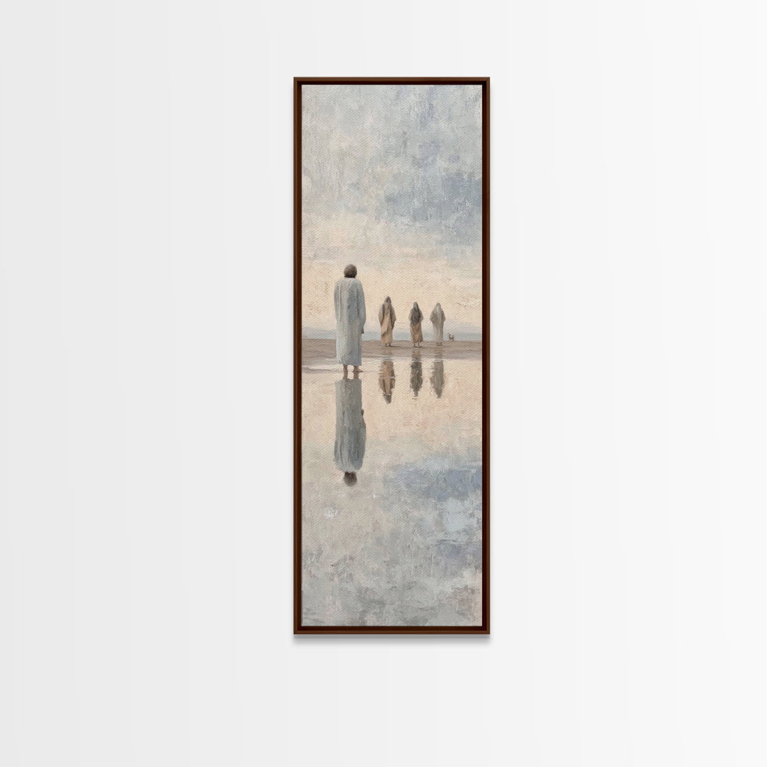 Distant Fellowship Light – Framed Canvas Print – Christian Wall Art – Christian Art Canvas – Jesus Painting – Tall Narrow Wall Art – Christ