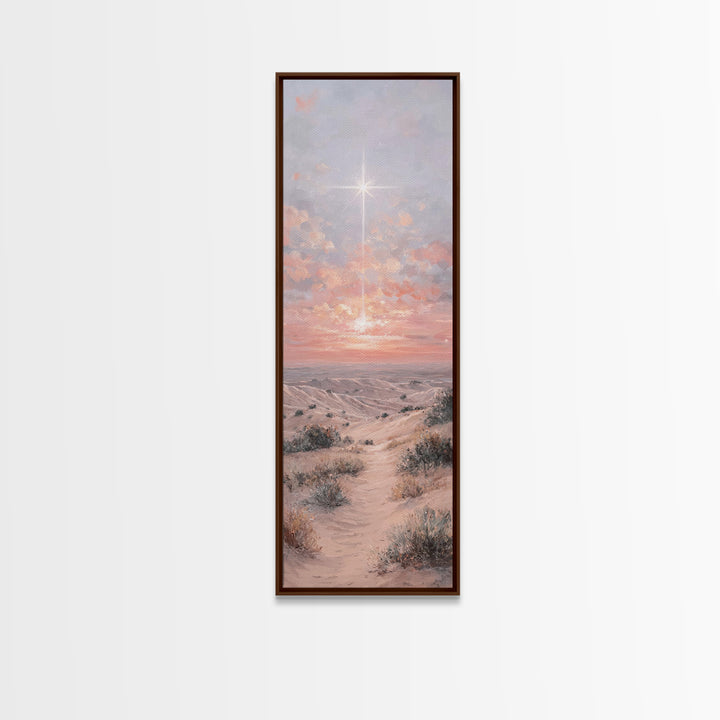 Radiant Desert Star, Framed Canvas Print, Christian Christmas Art, Christian Wall Art, Narrow Art, Christian Art Canvas, Christmas Art Prin