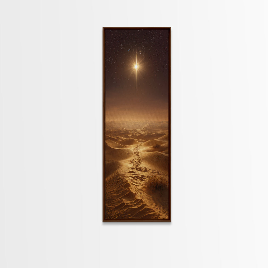 Wise Journey Star – Framed Canvas Print – Christian Art Canvas – Christmas Art – Christian Wall Art – Skinny Art – Christian Christmas Art