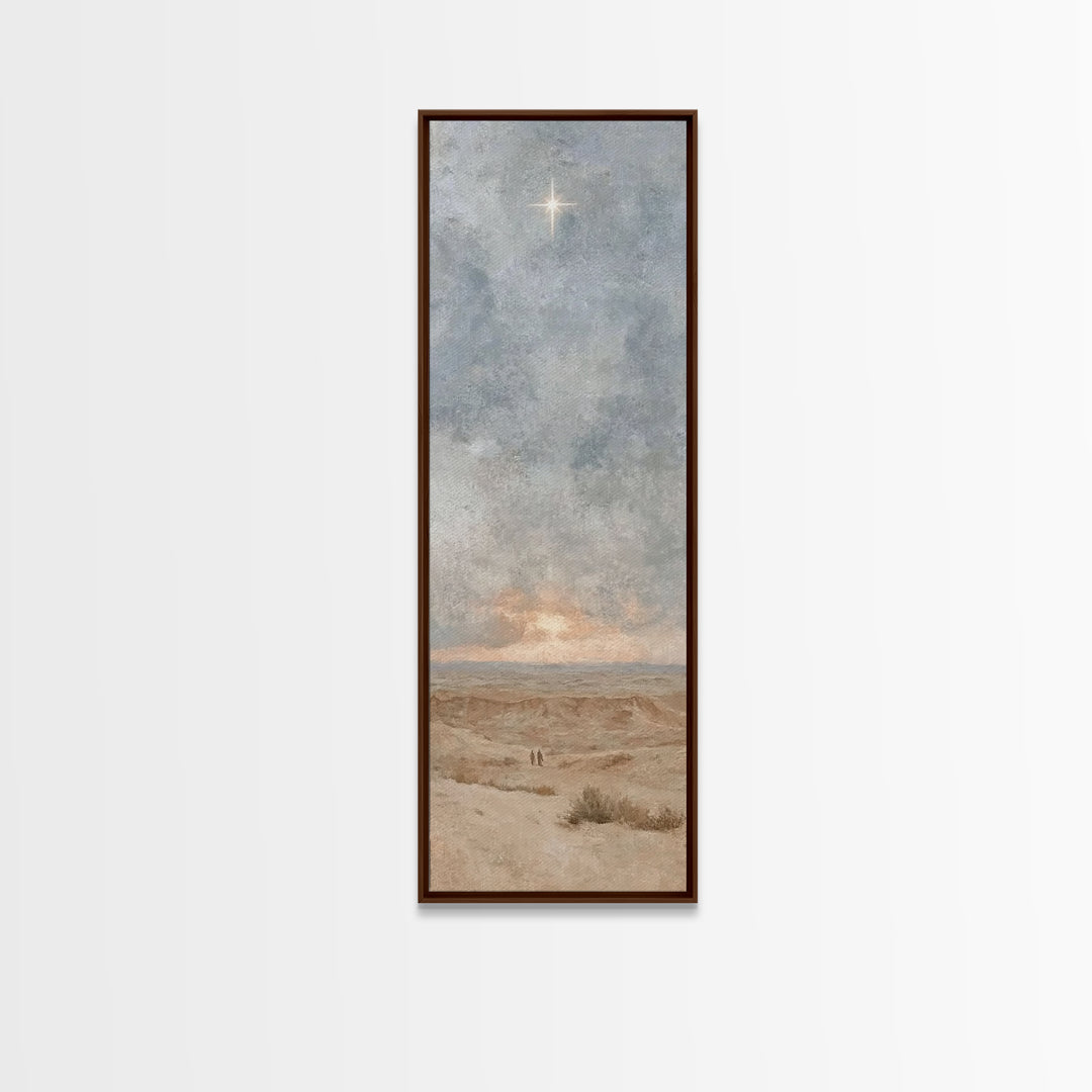 Horizon Star Peace, Framed Canvas Print, Christian Christmas Art, Christian Wall Art, Narrow Art, Christian Art Canvas, Christmas Wall Art
