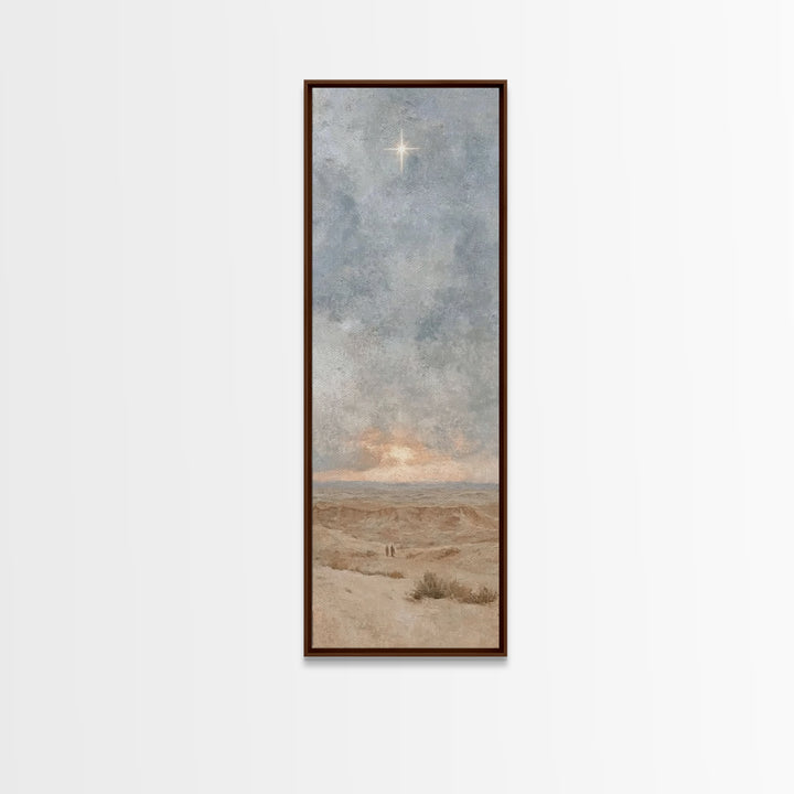 Horizon Star Peace, Framed Canvas Print, Christian Christmas Art, Christian Wall Art, Narrow Art, Christian Art Canvas, Christmas Wall Art