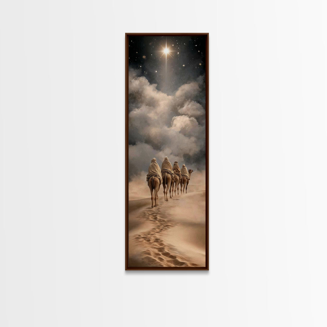 Desert Pilgrim Star | Framed Canvas Print | Christmas Art | Christian Art Canvas | Christian Wall Art | Tall Skinny Art Print | Christian C