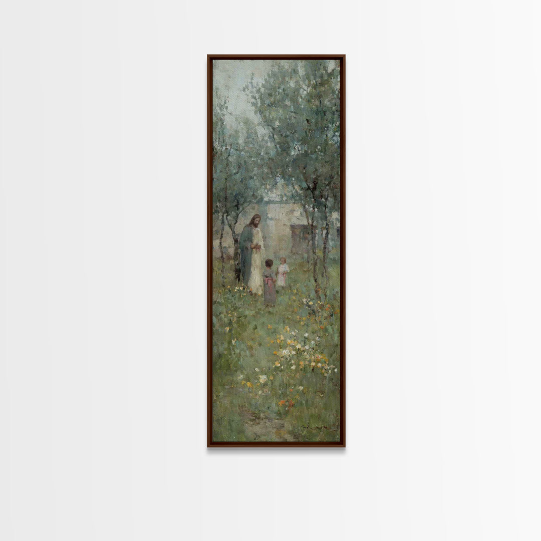 Garden of Peace – Framed Canvas Print | Narrow Art | Christian Art Print | Jesus Painting | Christian Decor | Subtle Christian Art